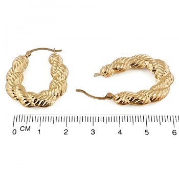 9ct gold (Hollow) 2.7g Hoop Earrings